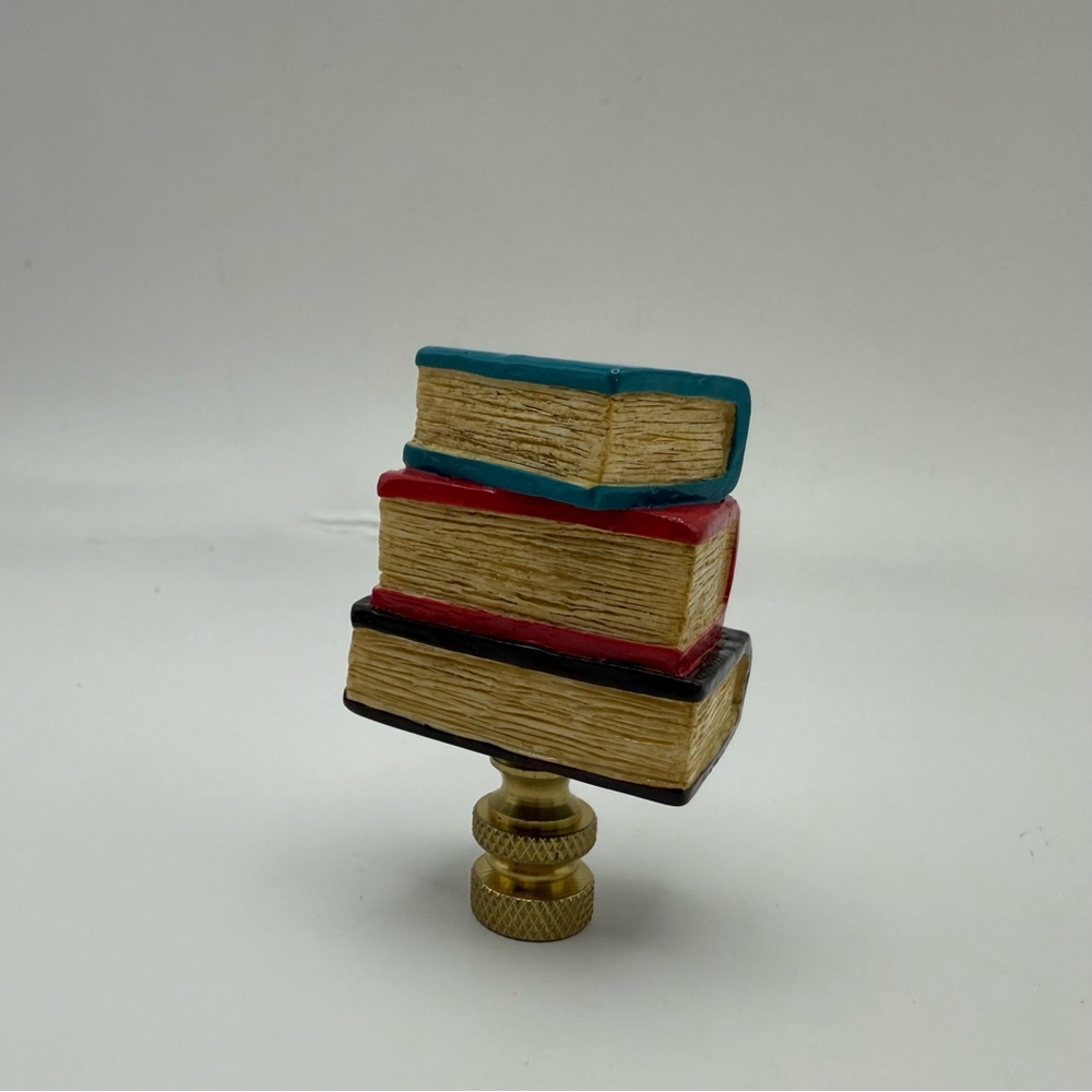Patriot Lighting Lamp Shade Decorative Finial Stack Of Books Topper Brass Base - Picture 2 of 6
